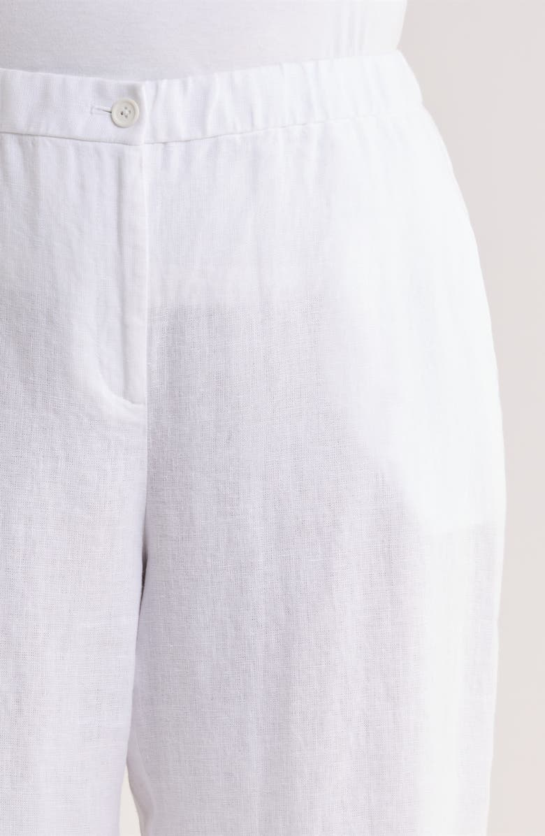 Eileen Fisher Straight Leg Linen Pants, Alternate, color, White