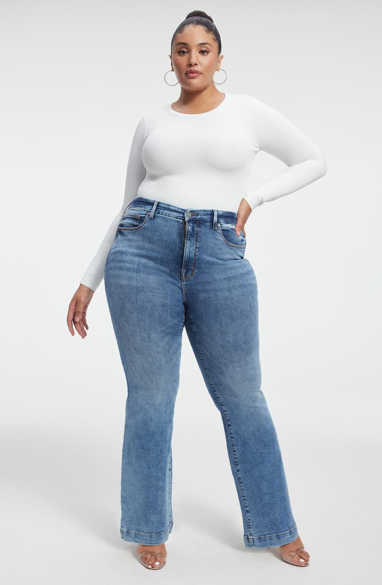 Good American Good Legs Flare Jeans, Alternate, color, 