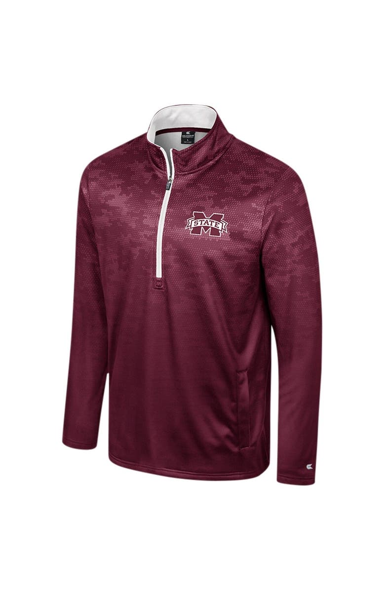 COLOSSEUM Men's Colosseum  Maroon Mississippi State Bulldogs The Machine Half-Zip Jacket, Alternate, color, Maroon