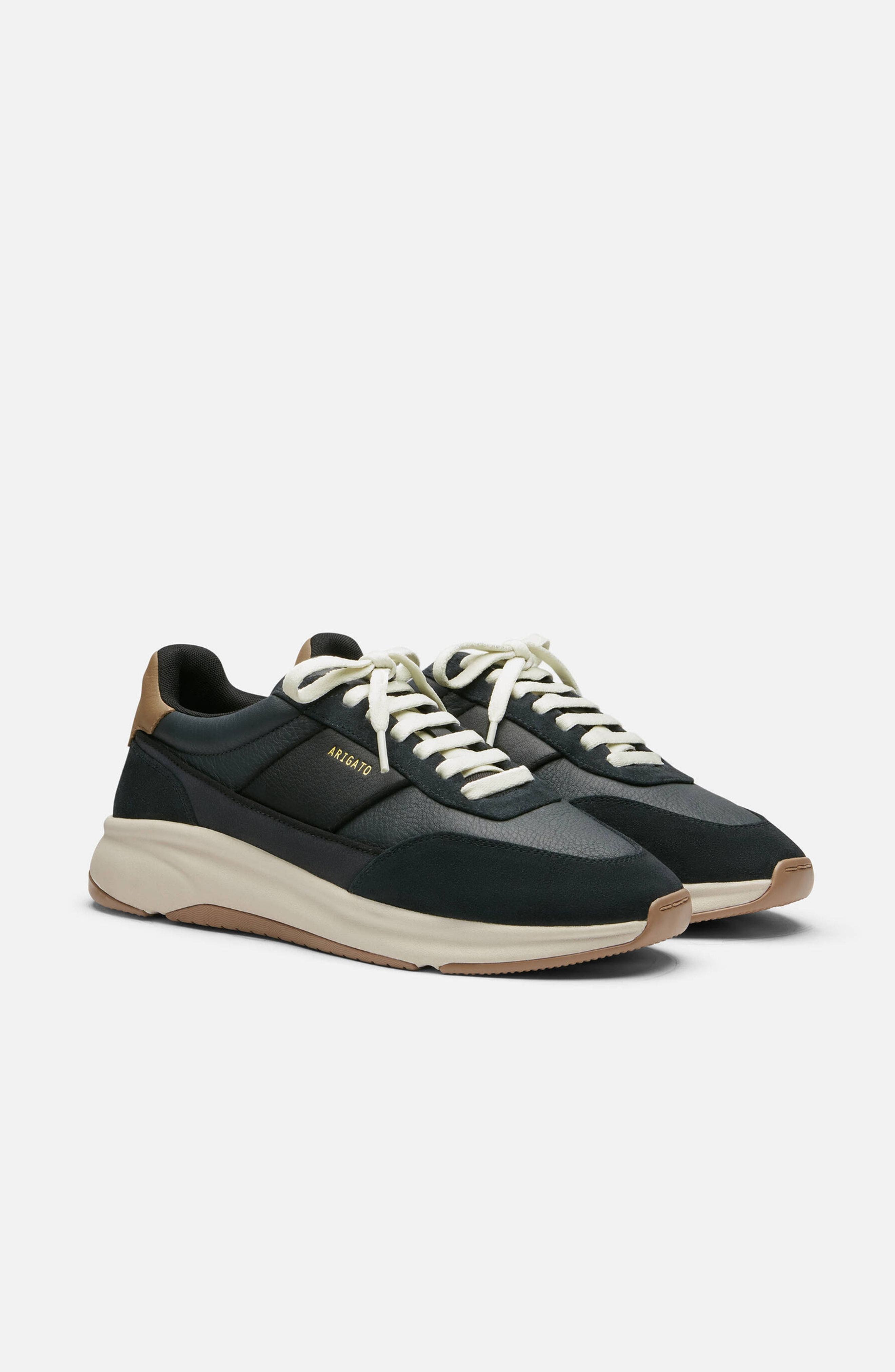 Genesis Neo Leather Runner, Alternate, color, Off Black/Tan