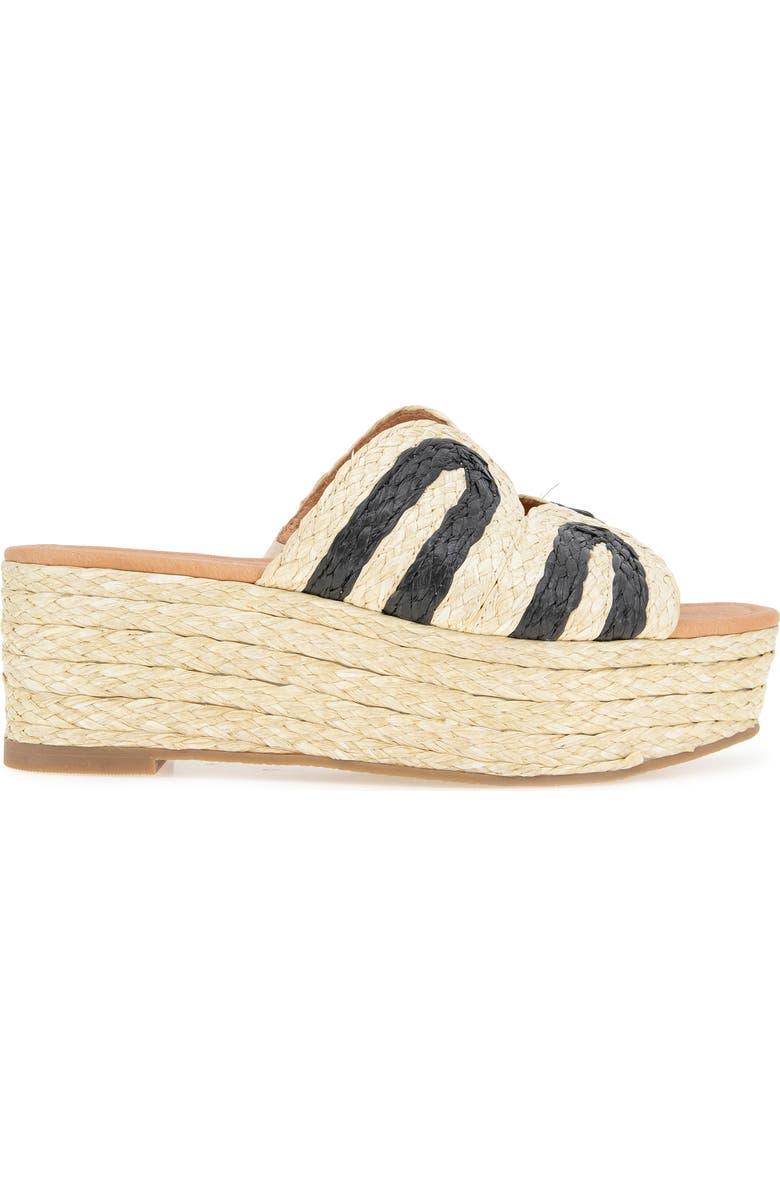 André Assous Serene Espadrille Platform Wedge Slide Sandal, Alternate, color, Natural/ Black