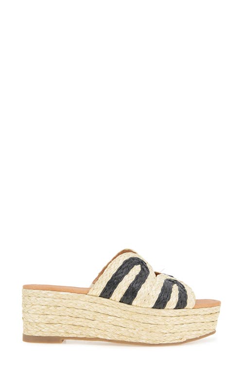 Andre Assous André Assous Serene Espadrille Platform Wedge Slide Sandal In Natural/black