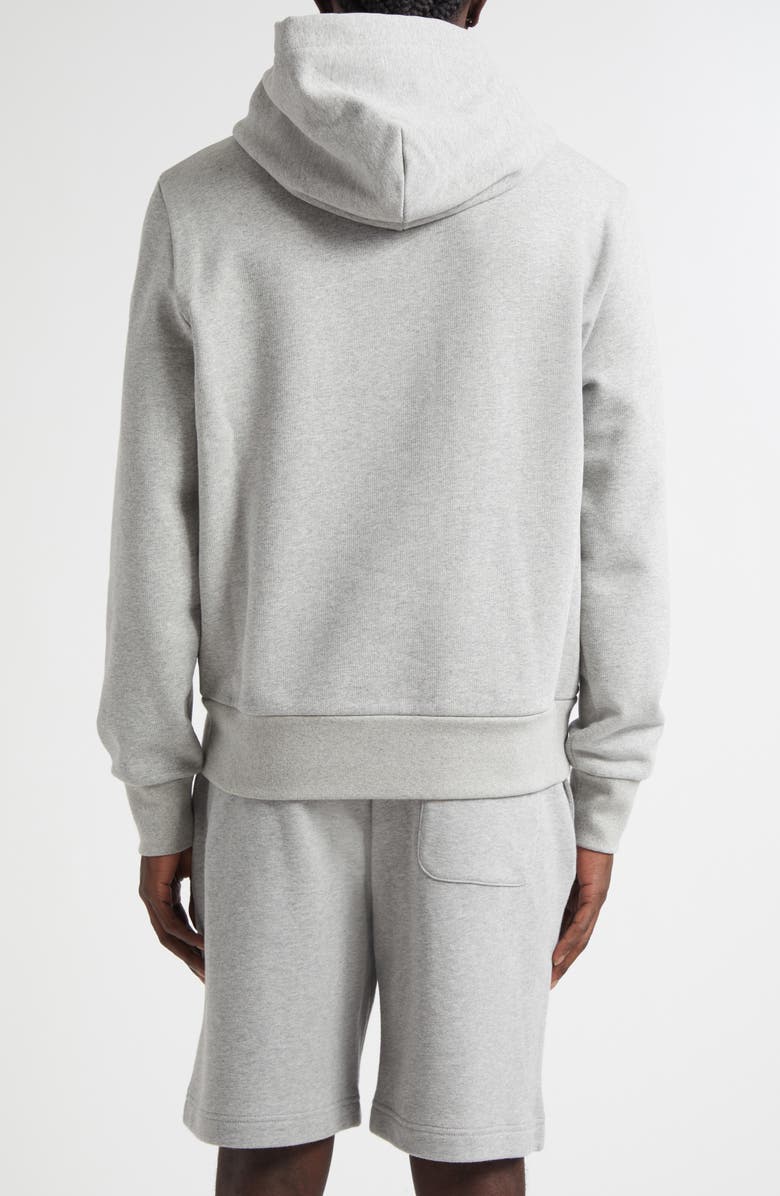 Moncler Embroidered Mountain Logo Cotton Hoodie, Alternate, color, Extra Light Gray Melange