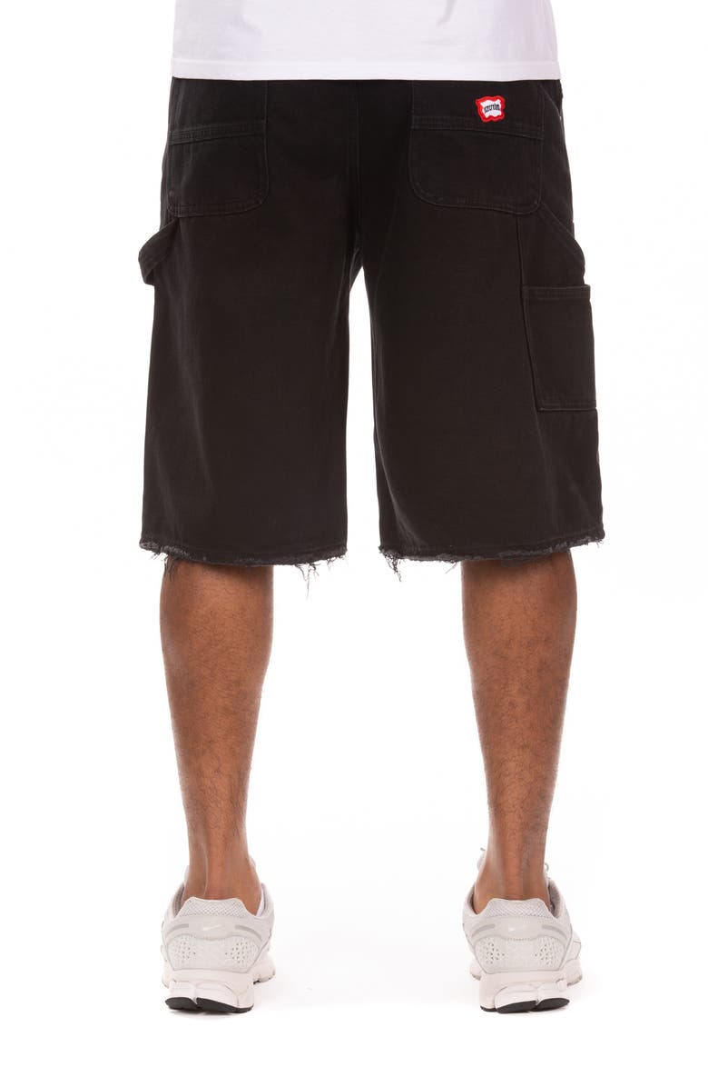 ICECREAM Angelo Logo Detail Denim Utility Shorts, Alternate, color, Black Caramel