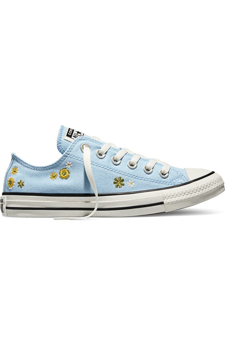 Converse Gender Inclusive Chuck Taylor All Star Floral Embroidered Canvas Low Top Sneaker, Alternate, color, Clear Skies/ Bright Outlook