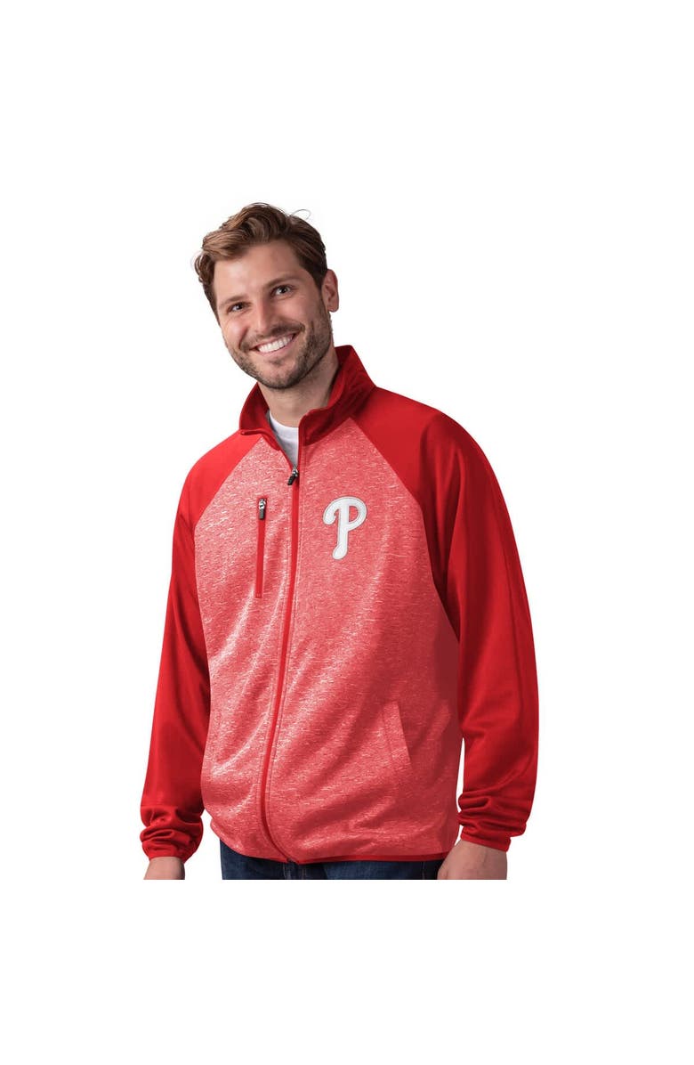G-III SPORTS BY CARL BANKS Men's G-III Sports by Carl Banks Red Philadelphia Phillies Runners Raglan Full-Zip Track Jacket, Alternate, color, Red
