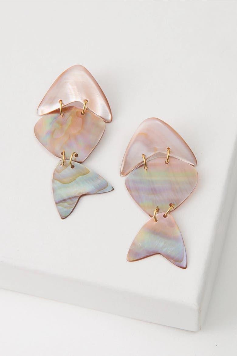 Shellfish Earrings, Main, color, Natural