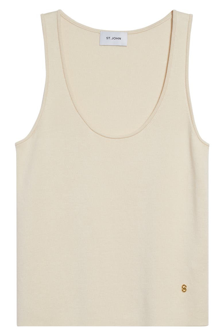 Silk & Cotton Sweater Tank, Alternate, color, ECRU