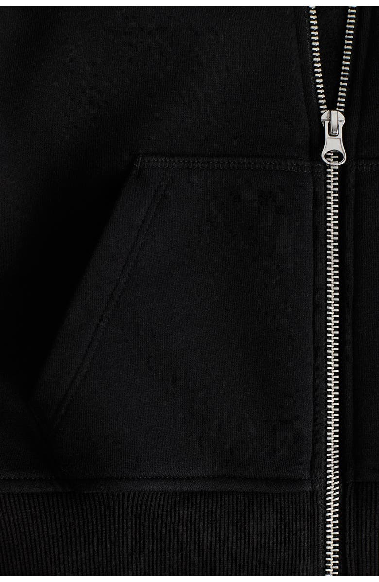 H&M Zip-through Hoodie, Alternate, color, Black