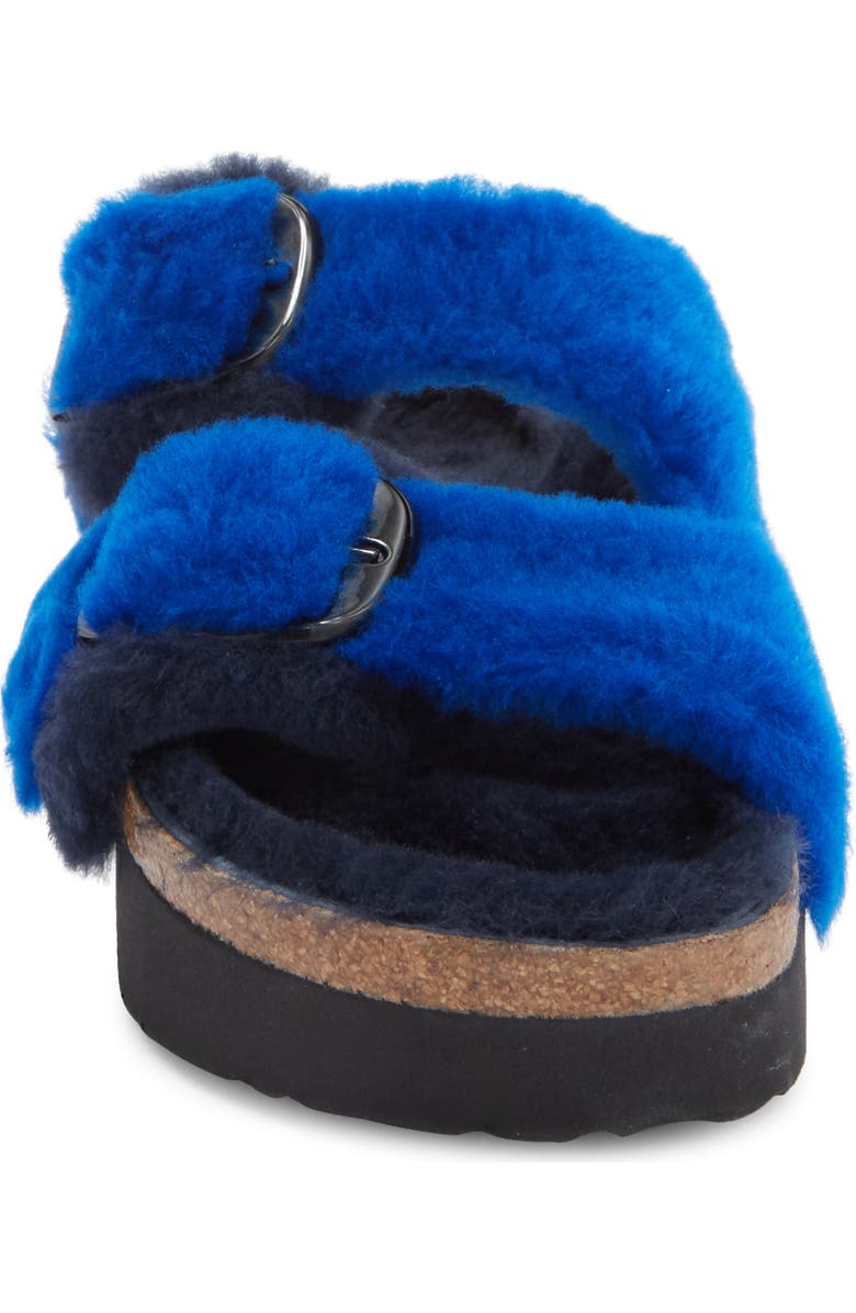 Birkenstock Papillio by Birkenstock Arizona Big Buckle Genuine Shearling Slide Sandal, Alternate, color, Midnight/ Ultra Blue