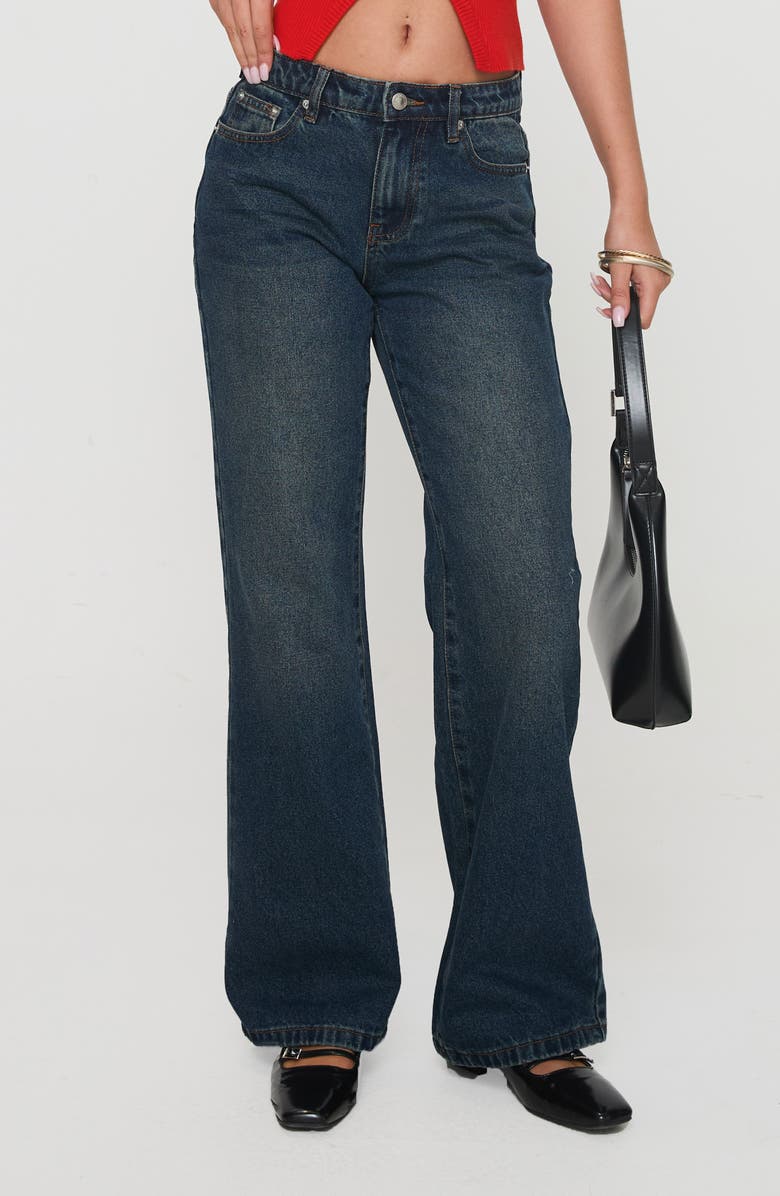 Princess Polly Cybele Low Rise Straight Leg Jeans, Main, color, 