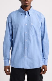 Carhartt Work In Progress Keene Stripe Cotton Poplin Button-Up Shirt
