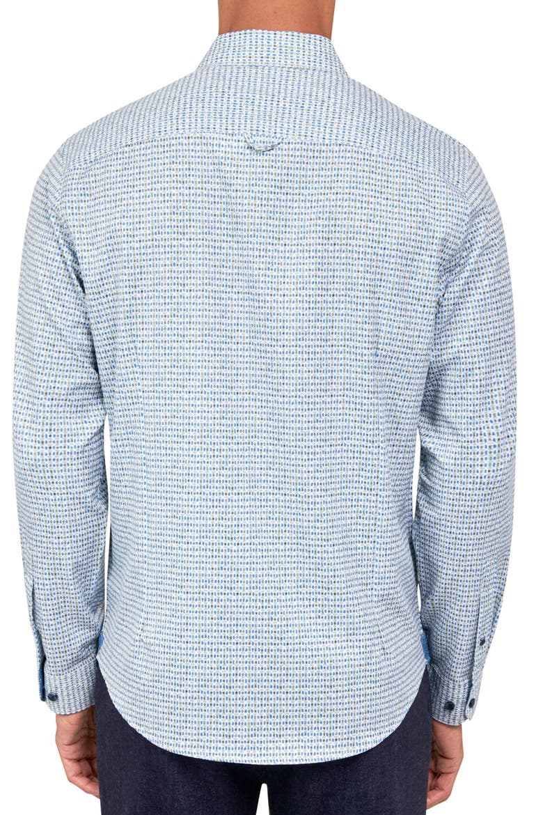 Watercolor Geometric Long Sleeve Shirt, Alternate, color, BLUE/ GREEN