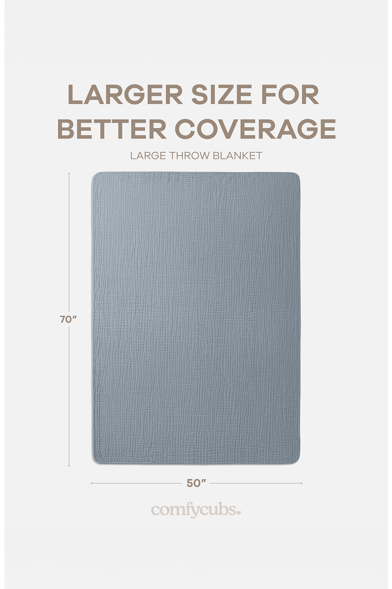 Muslin Large Throw Blanket - 50 x 70 inches, Alternate, color, Pacific Blue