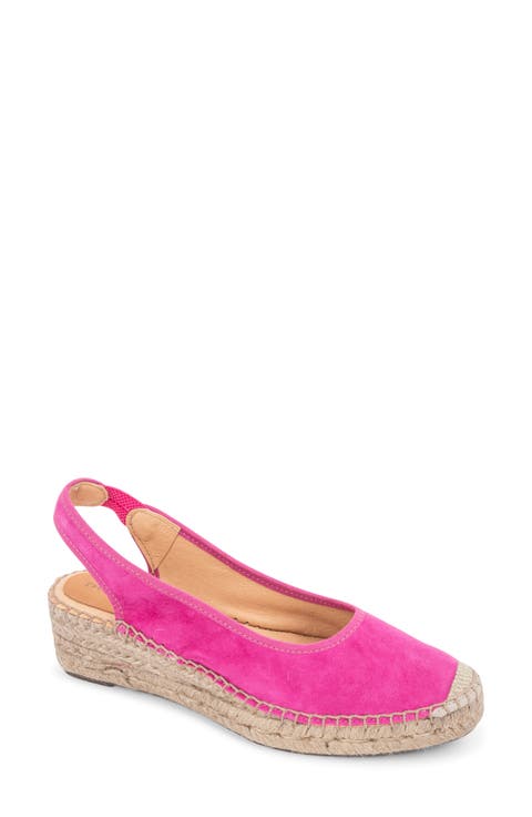 slingback wedge heels
