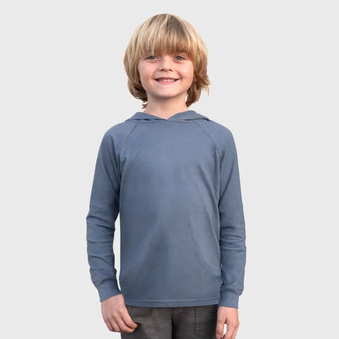Boys Medium-Weight 100% Cotton Long Sleeve Hooded Tee with Cuffs (Toddler, Little Kid & Big Kid)