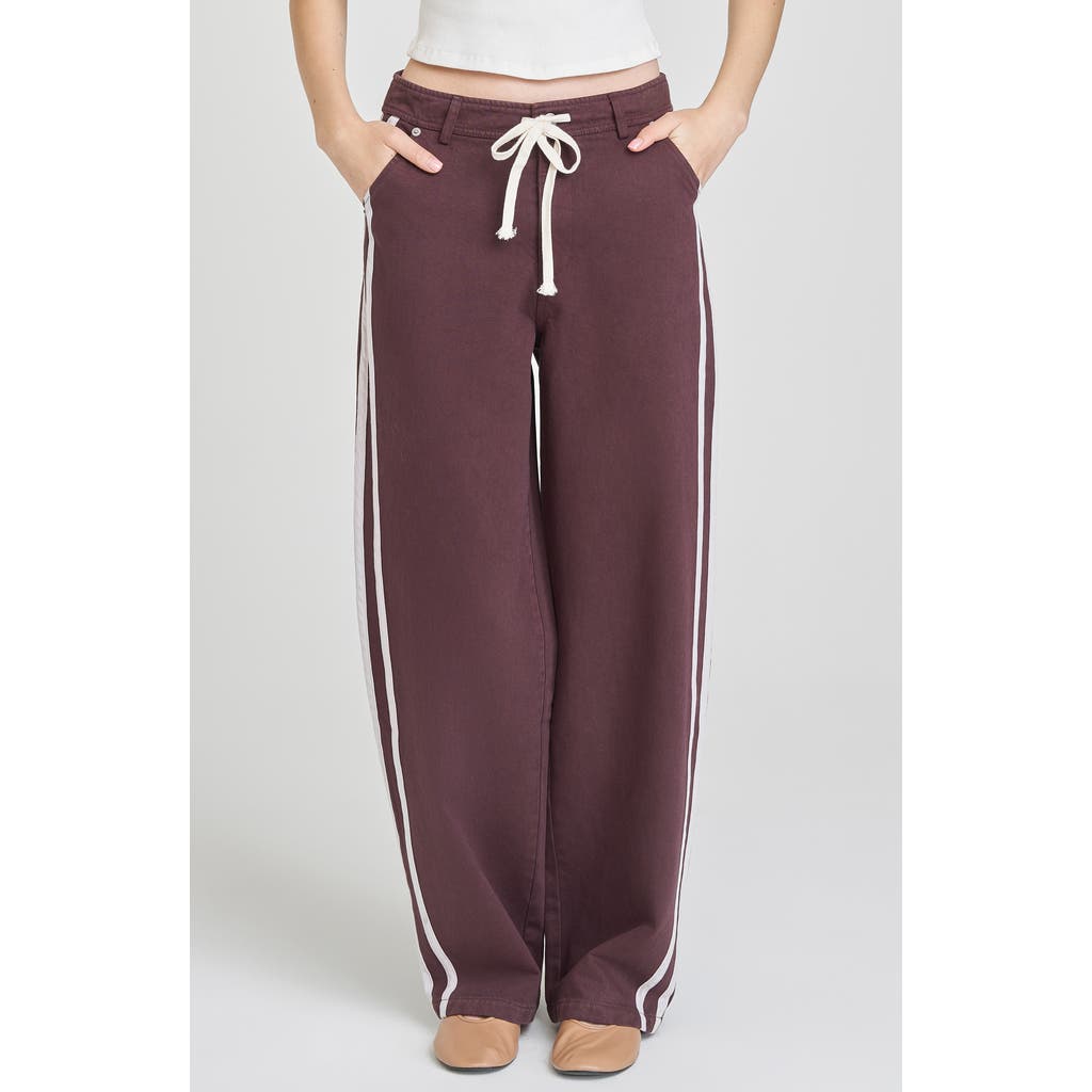 Wayf Mercer Denim Track Pants In Brown