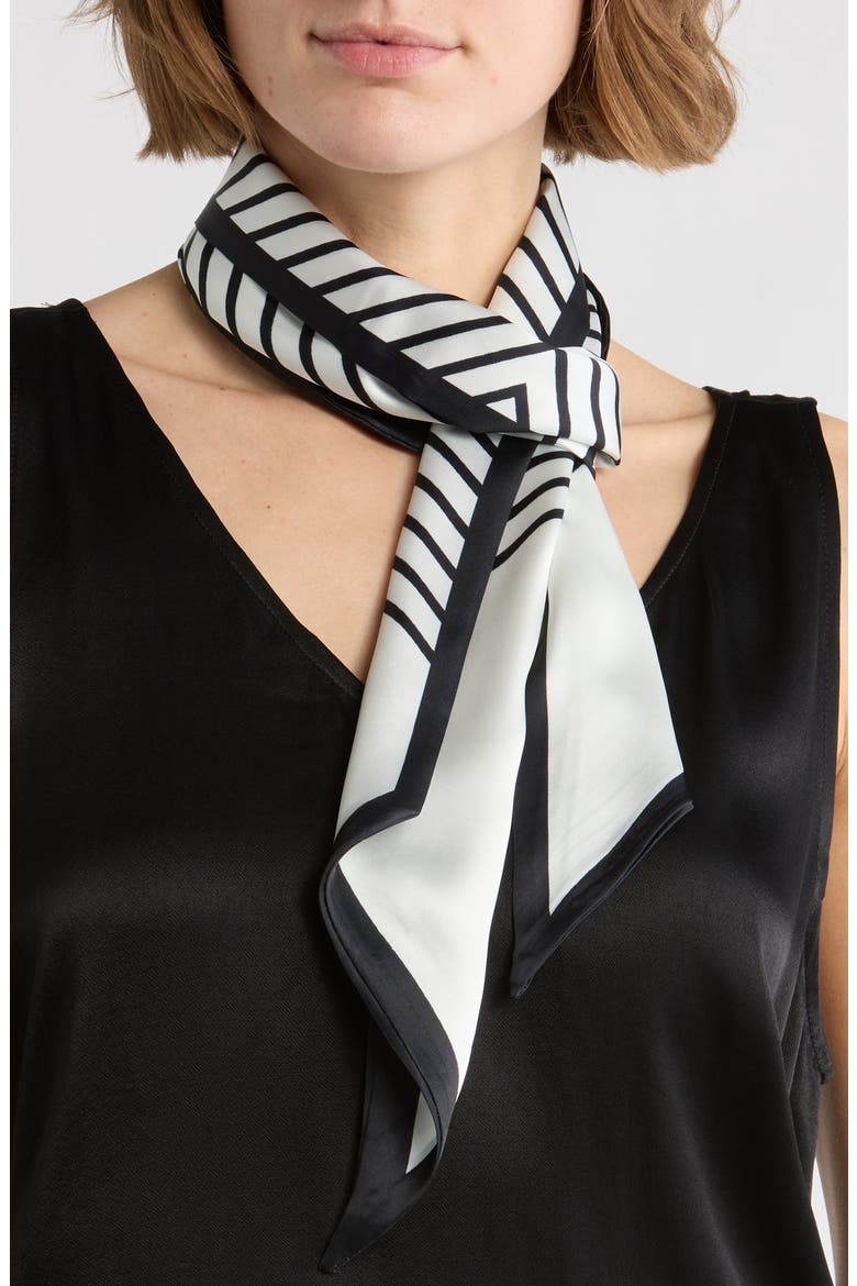 Striped Twilly Scarf, Main, color, CREAM-BLACK