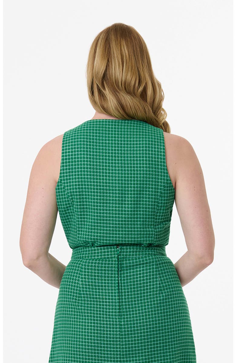 Unique Vintage 1960s Scoop Neck Vest, Alternate, color, Green Houndstooth