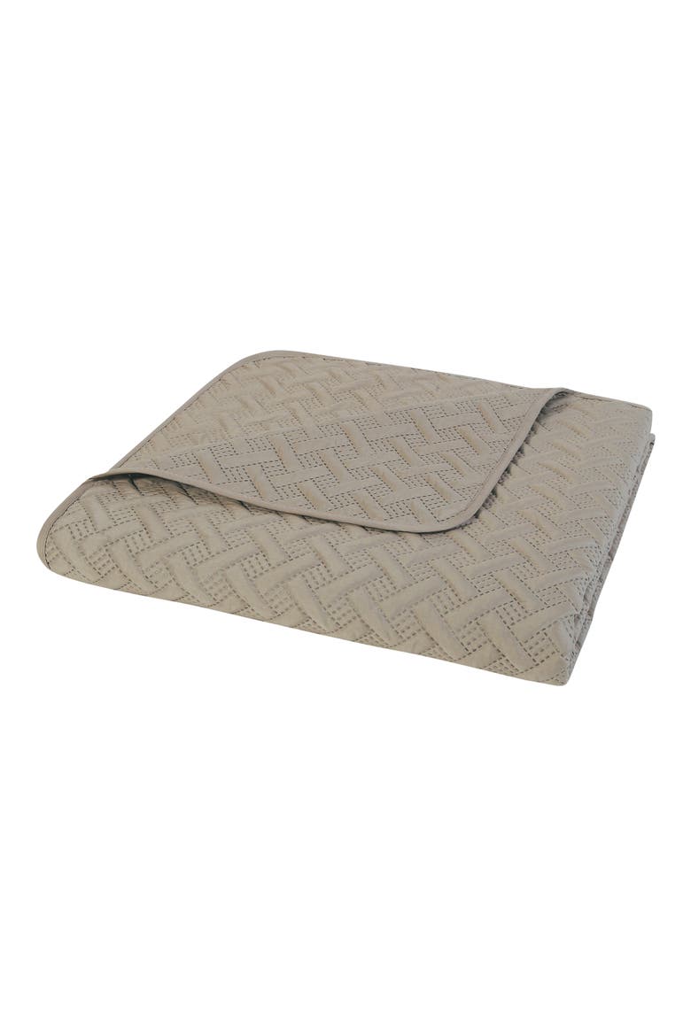 Nina Embossed Basketweave Quilt Set, Alternate, color, TAUPE