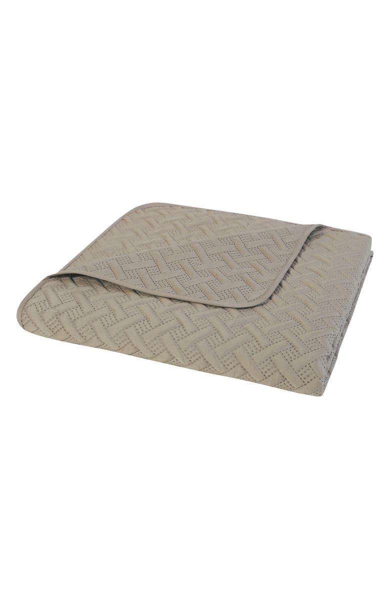 VCNY HOME Nina Embossed Basketweave Quilt Set, Alternate, color, Taupe