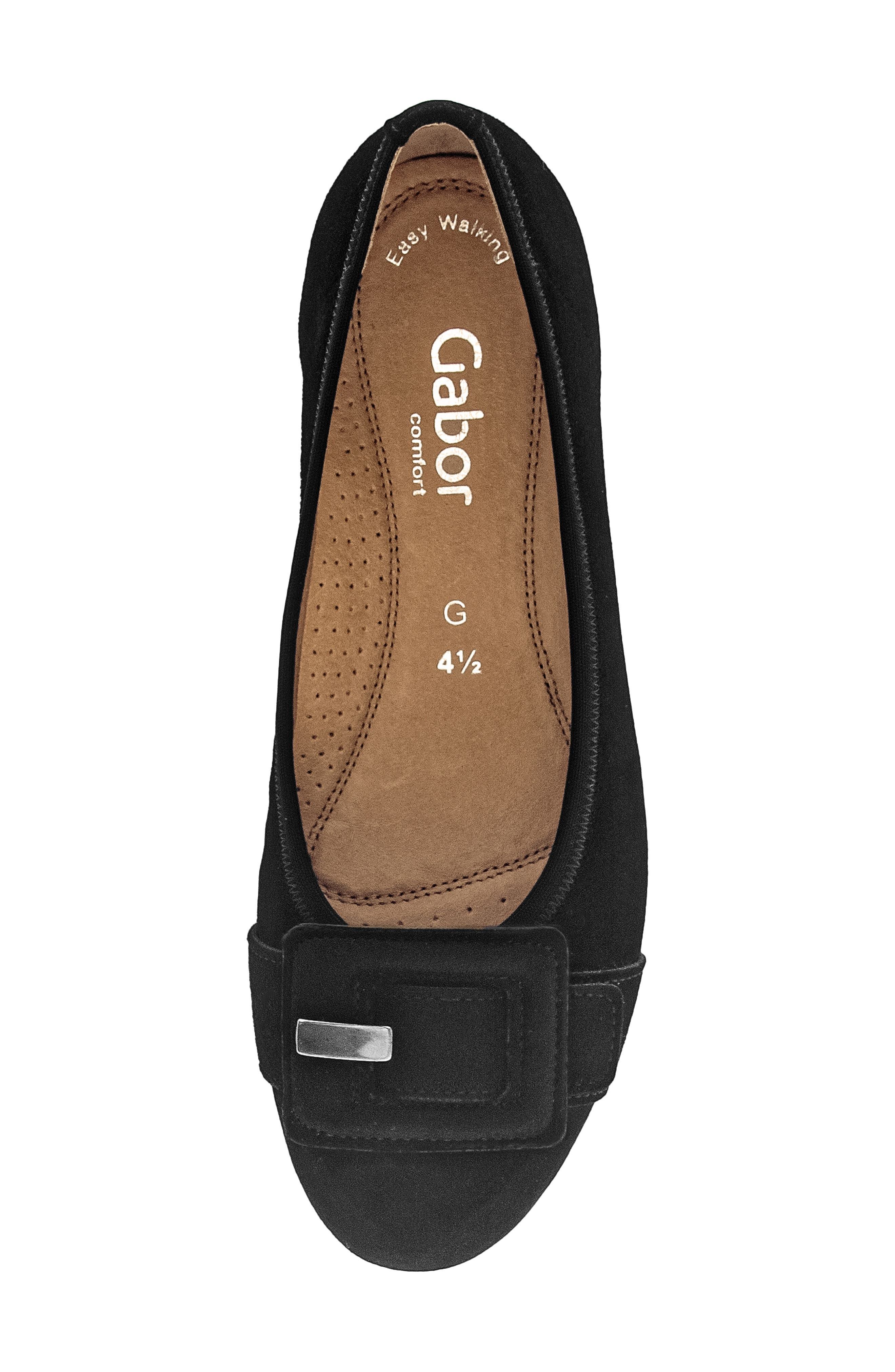 Gabor Buckle Ballet Flat, Alternate, color, Black
