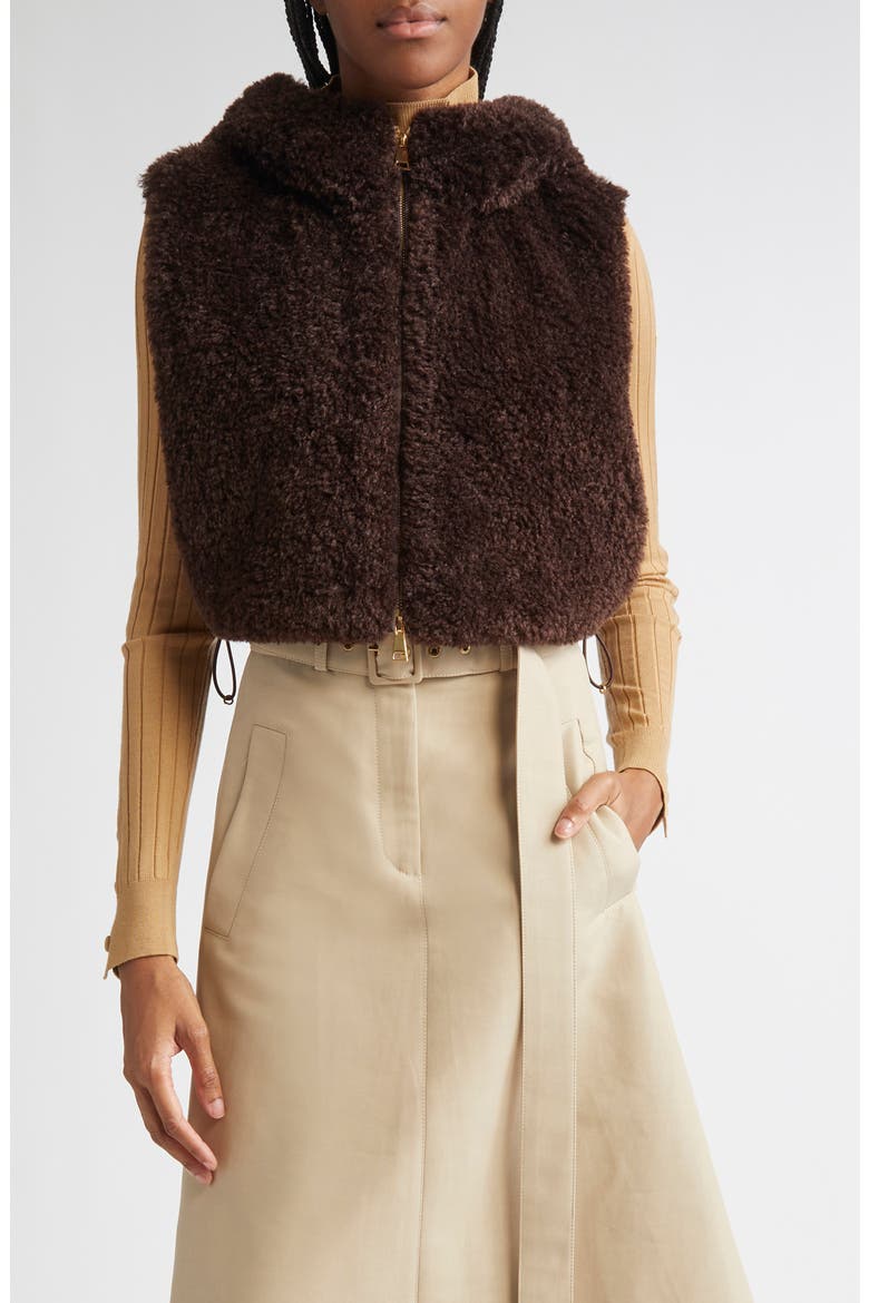 Teddy Fleece & Quilted Down Vest, Main, color, RAISIN