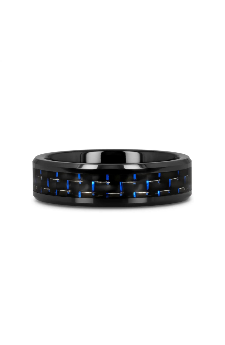 Thorsten AVITUS Carbon Fiber Inlay Beveled Ceramic Ring, Main, color, 6Mm