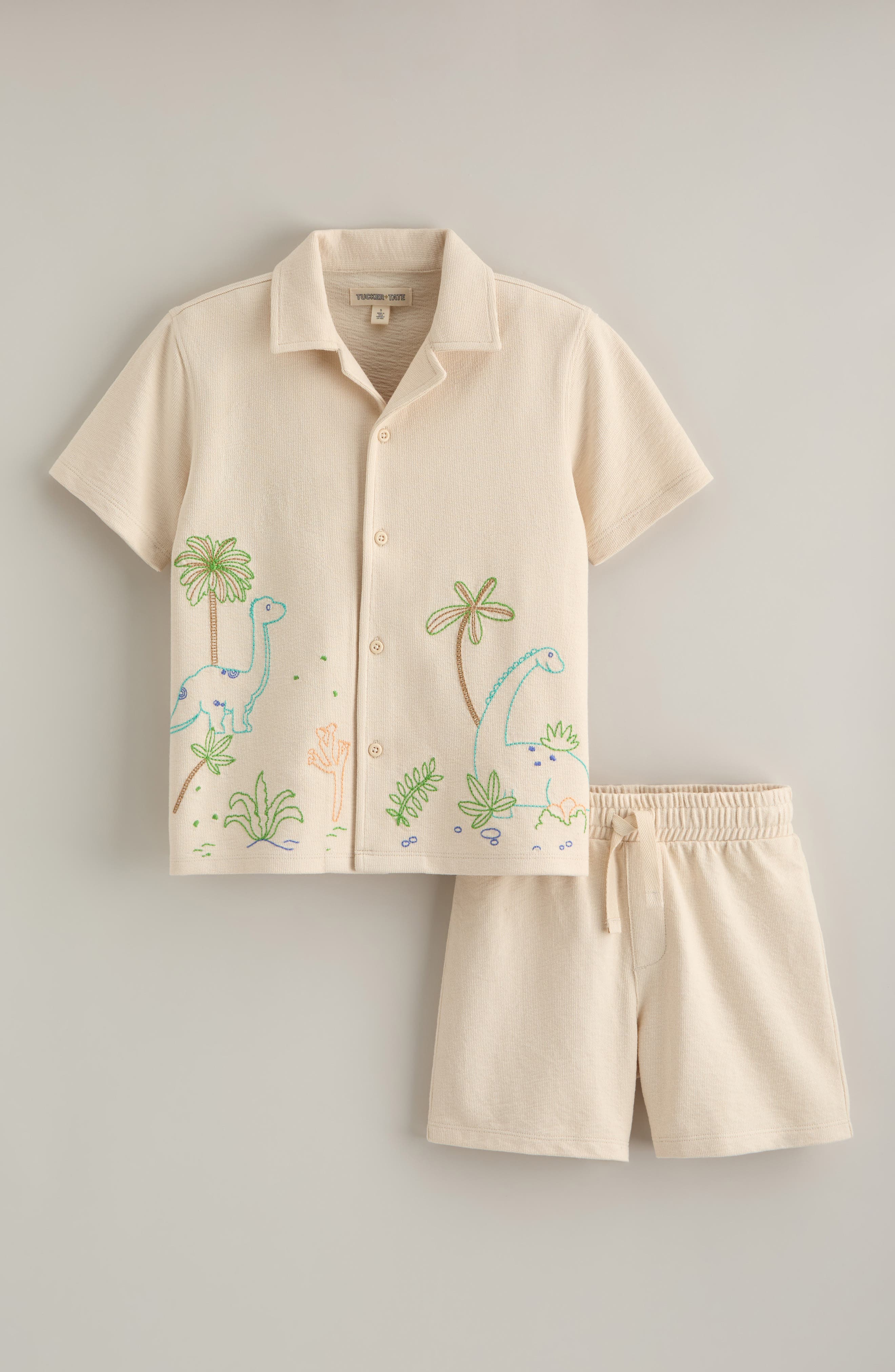 selected BEIGE BEACH DINO EMBROIDERY