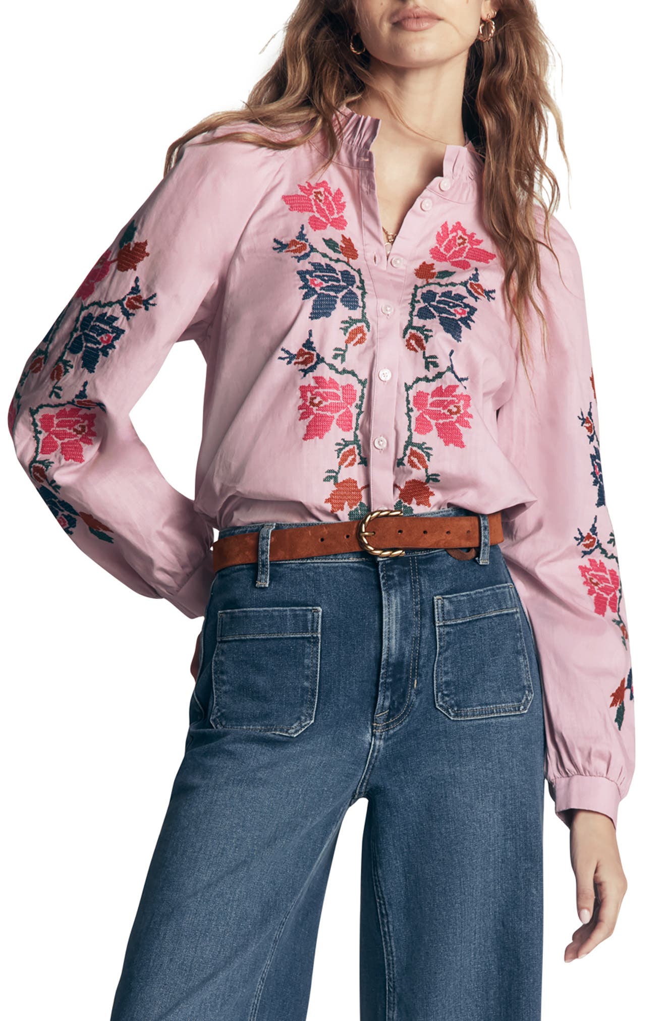 selected SOFT PINK, EMBROIDERED FLORAL
