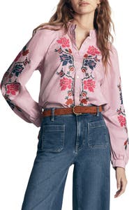 Boden Erica Embroidered Cotton Shirt