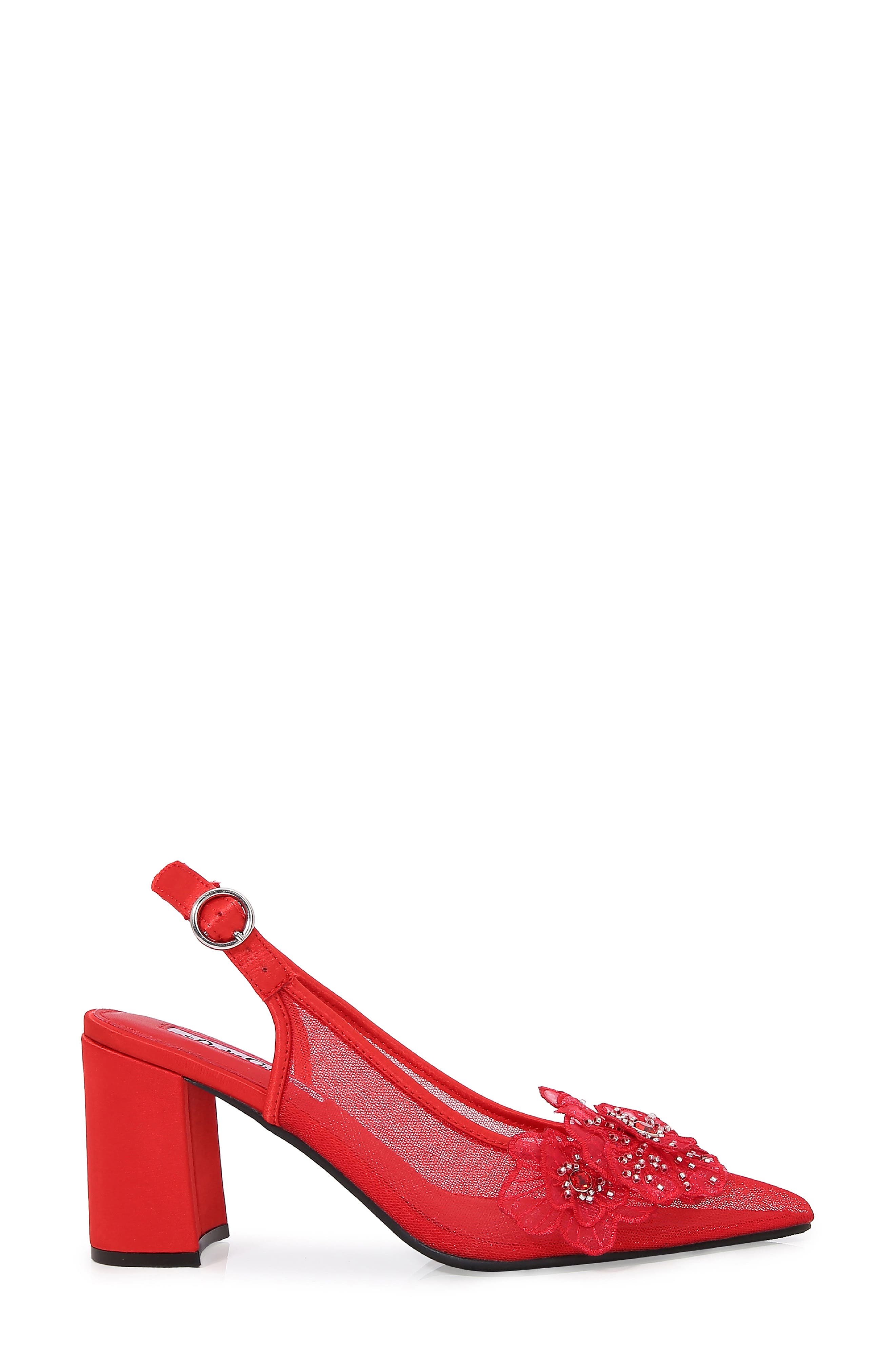 Ballroom Pointed Toe Slingback Pump, Alternate, color, RED