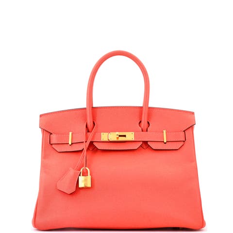 Birkin Handbag Red Epsom with Gold Hardware 30