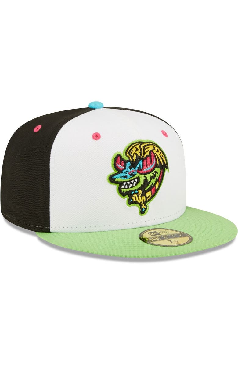 New Era Men's New Era White/Green Alebrijes de Modesto Copa De La Diversion 59FIFTY Fitted Hat, Alternate, color, White
