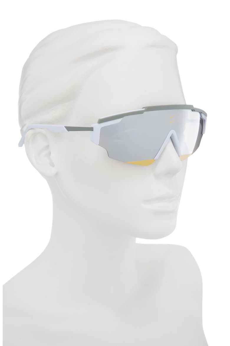 Marquee Edge 64mm Oversize Shield Sunglasses, Alternate, color, MAT FOOTBALL GREY / CHROME MIR