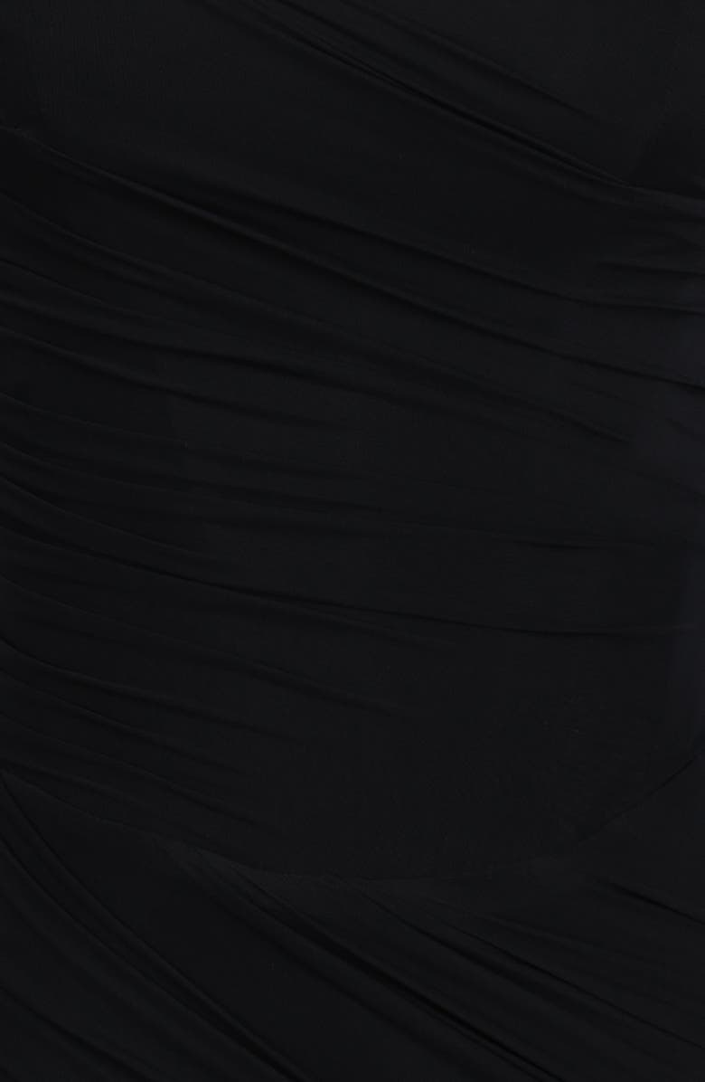 HOUSE OF CB Mariella Strapless Mesh Dress with Removable Scarf, Alternate, color, Black