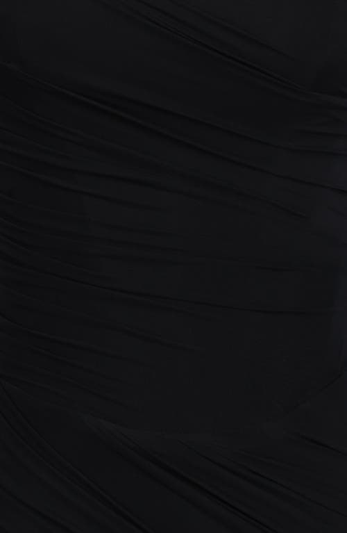 House Of Cb Mariella Strapless Mesh Dress With Removable Scarf In Black