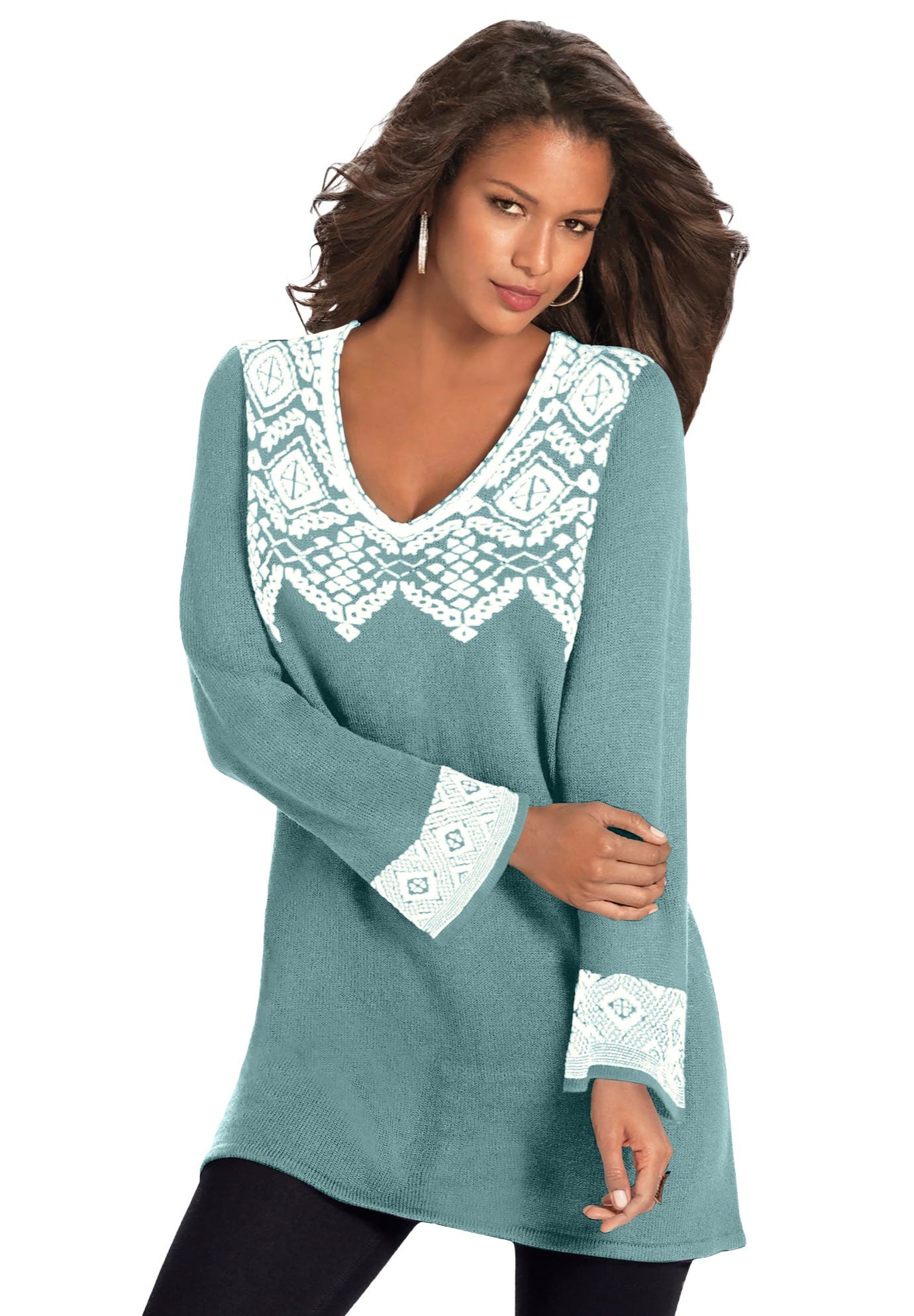 selected COOL SAGE IVORY FAIR ISLE