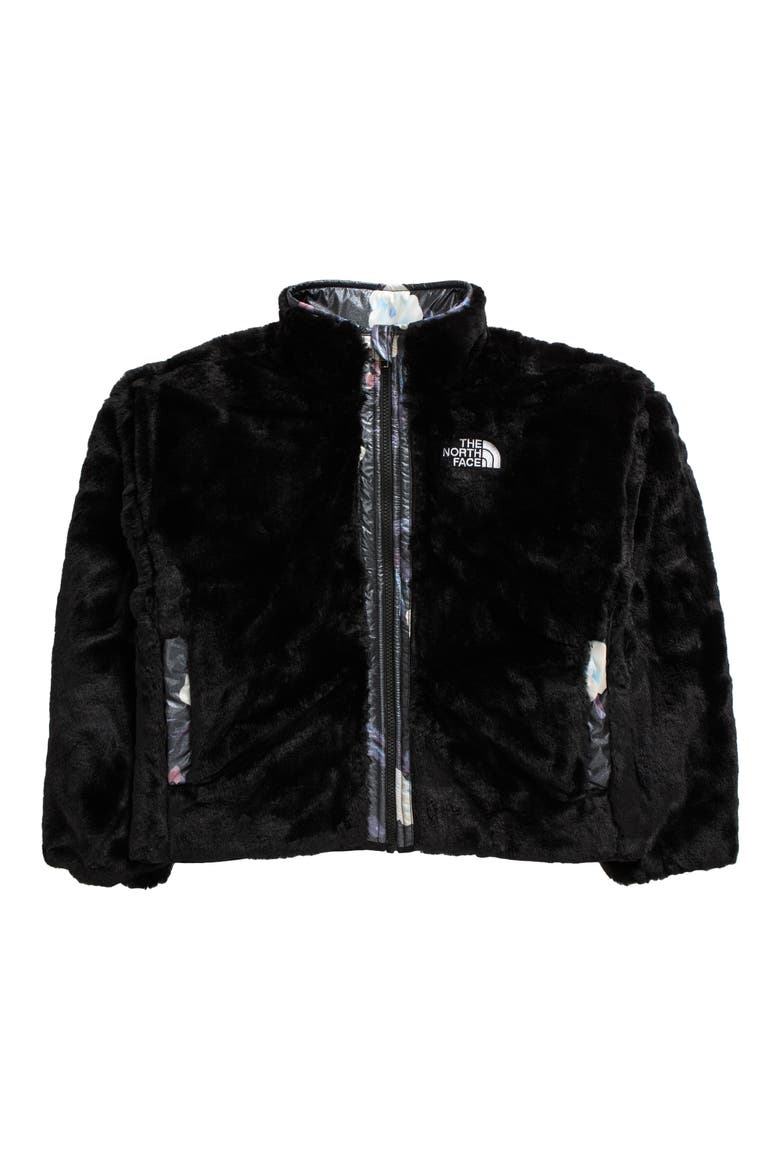 Kids' Shasta Reversible Jacket, Alternate, color, TNF BLACK WINTER FLOWERS/ FOIL