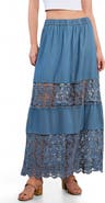 Wash Lab Denim Light Veil Maxi Skirt