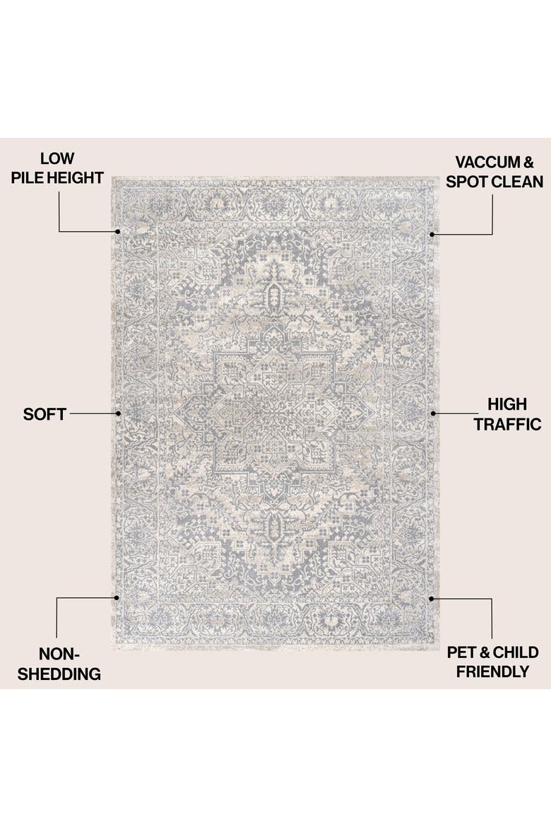 Modern Persian Vintage Medallion Area Rug, Alternate, color, Cream