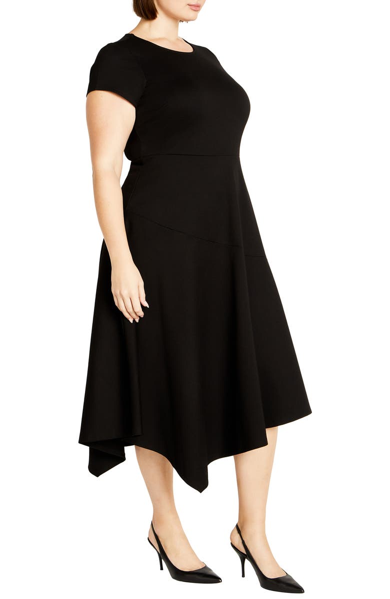 City Chic Asymmetric Ponte Knit Dress, Alternate, color, 