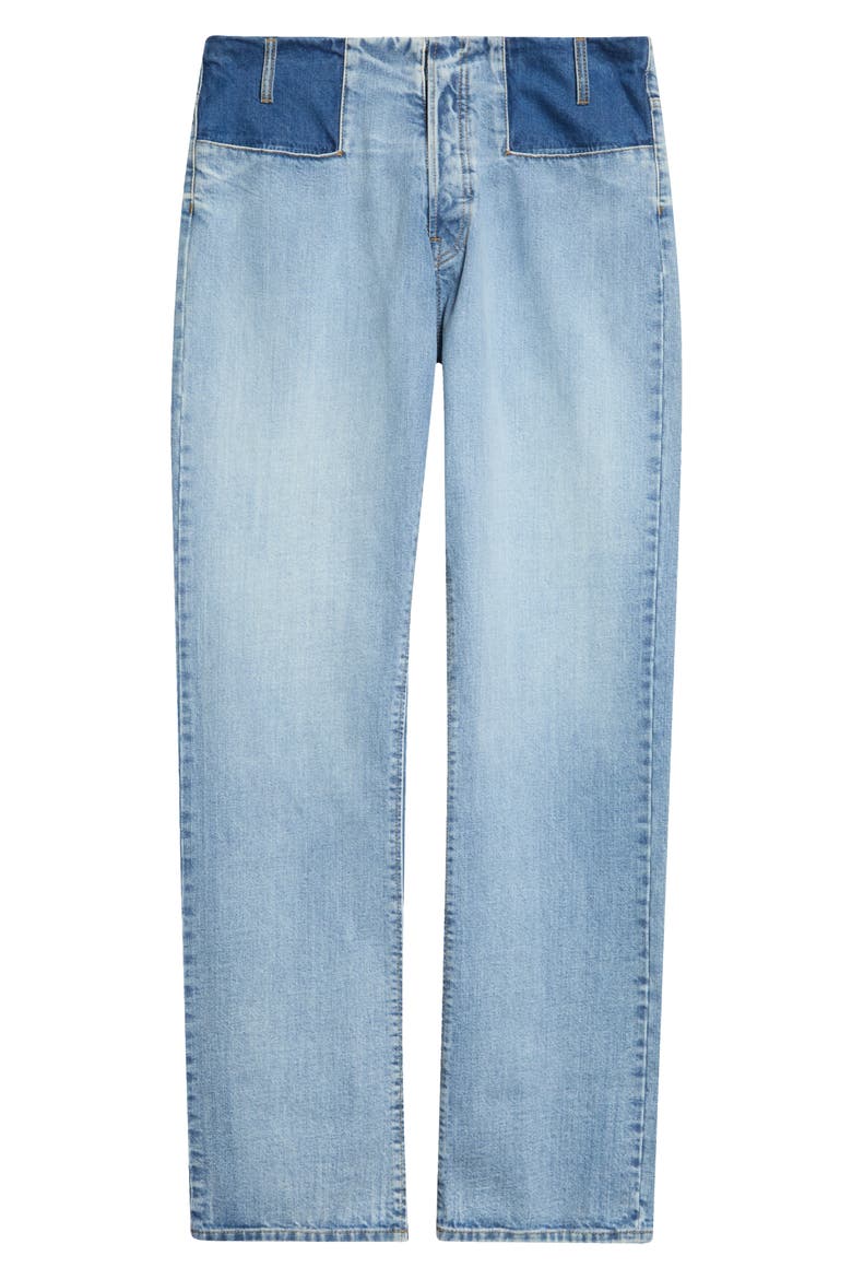 Waistless Straight Leg Jeans, Main, color, SHADES OF INDIGO BLUE