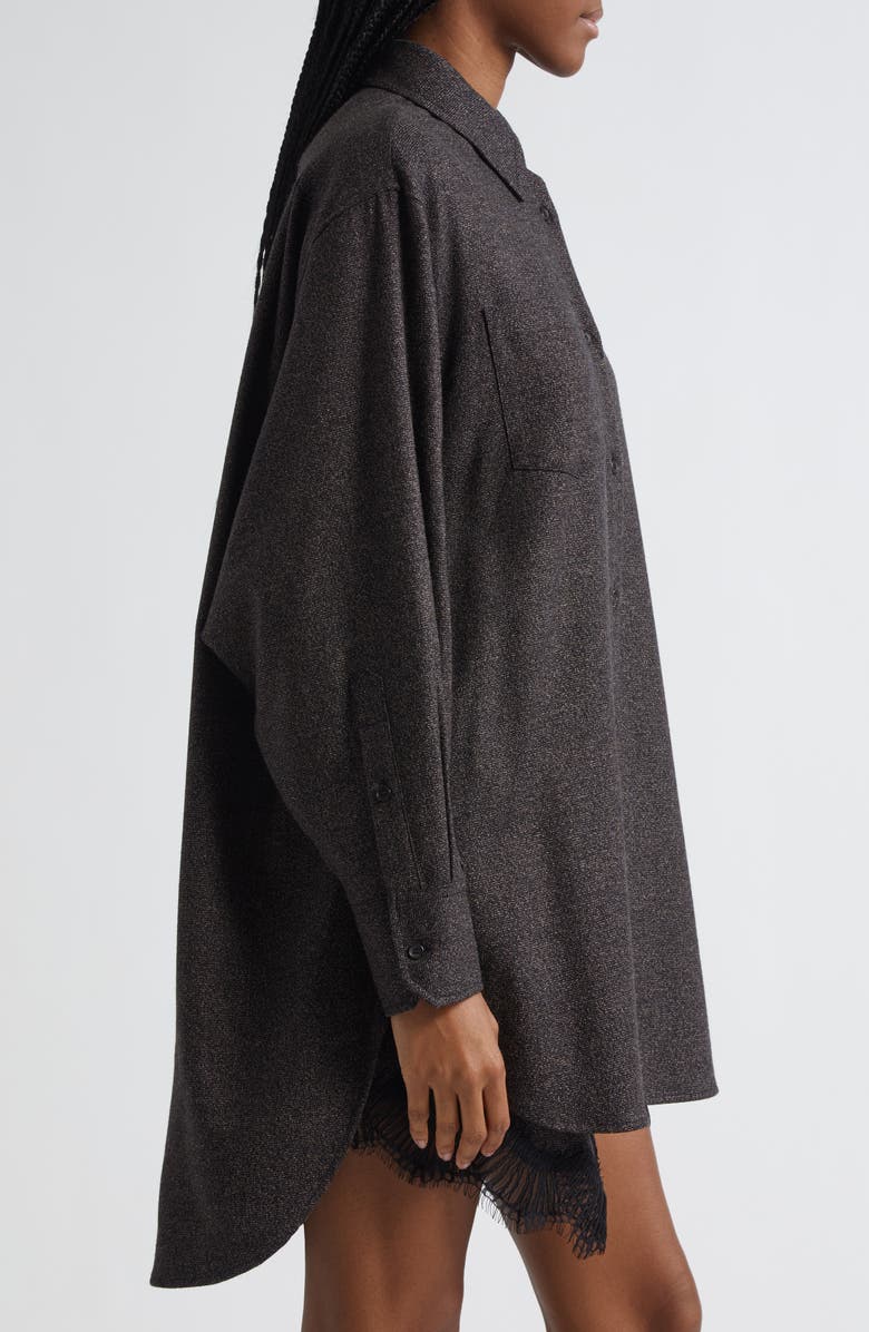 A.L.C. Spence Wool Blend Long Sleeve Shirt, Alternate, color, Ganache