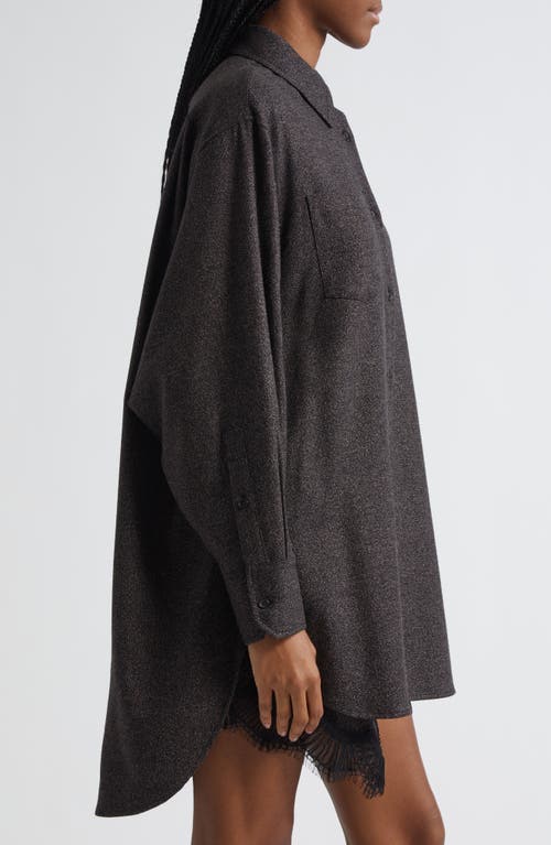 A.l.c . Spence Wool Blend Long Sleeve Shirt In Brown