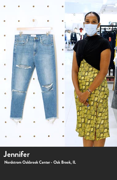 FRAME Le Beau Ripped Crop Boyfriend Jeans (Women) | Nordstromrack