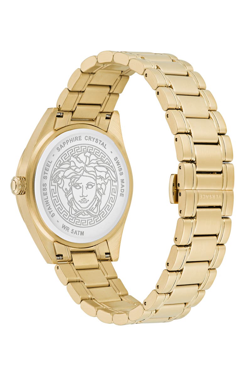 Versace V-Code Bracelet Watch, 42mm, Alternate, color, Ip Yellow Gold