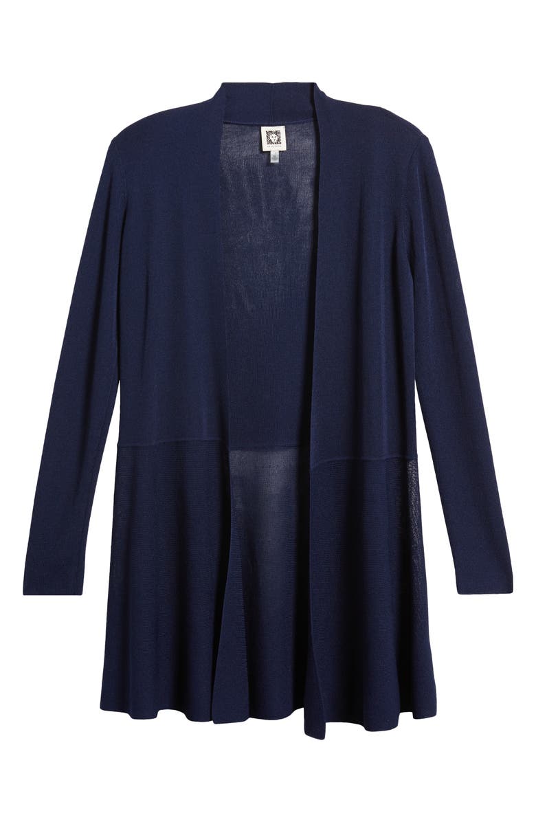 Anne Klein Monterey Peplum Cardigan, Alternate, color, Distant Mountain