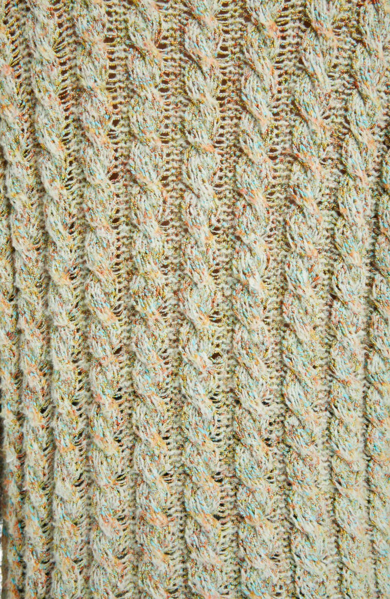 Acne Studios Marled Cable Knit Cotton Blend Sweater, Alternate, color,