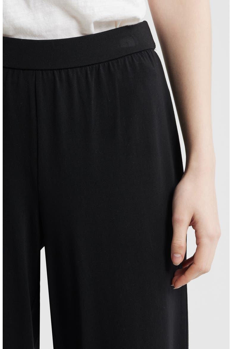 Jersey Ankle Wide Leg Pants, Alternate, color, BLACK